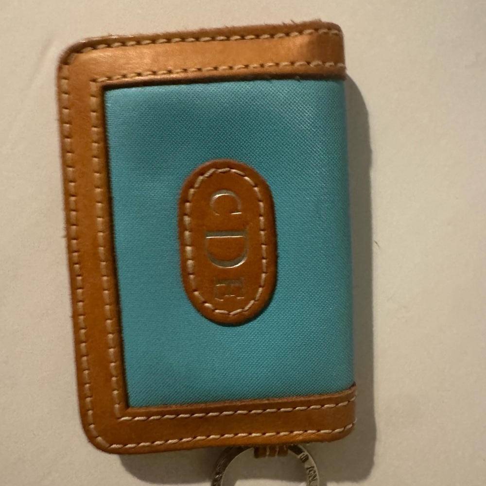 Jon Hart Blue and Tan Wallet